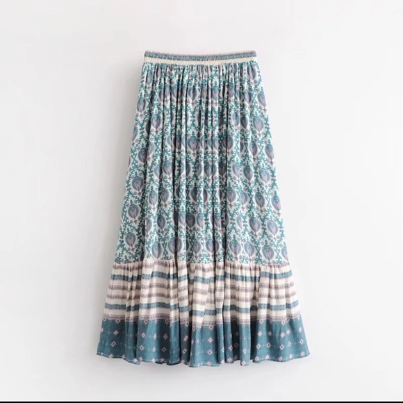 Turquoise Boho Skirt - Picture 2 of 7